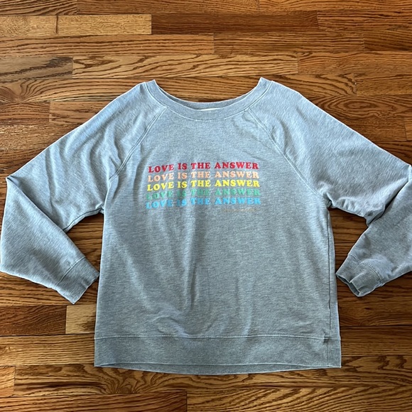 Spiritual Gangster Tops - Spiritual Gangster Oversize Gray Sweatshirt "Love is the Answer"